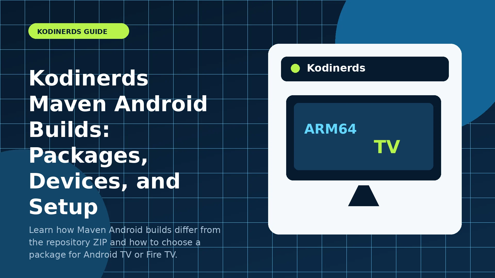 Original illustration for Kodinerds Maven Android Builds: Packages, Devices, and Setup