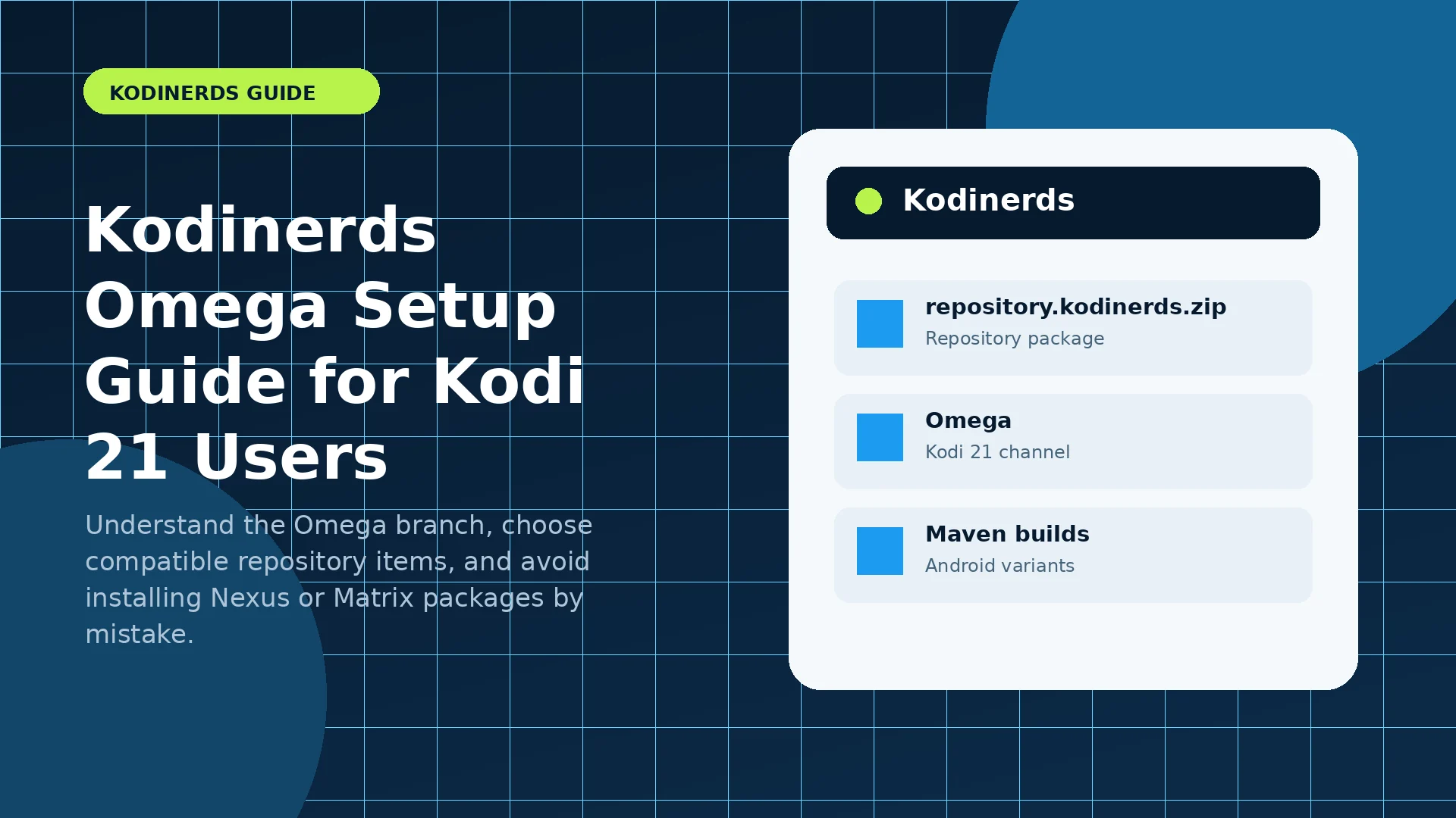 Original illustration for Kodinerds Omega Setup Guide for Kodi 21 Users